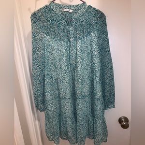 ZARA floral dress, green/blue color, size L